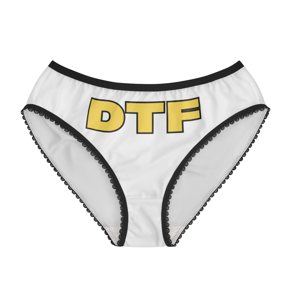 DTF Yellow Block Letters Women's Briefs | Funny Graphic Panties - Image 4