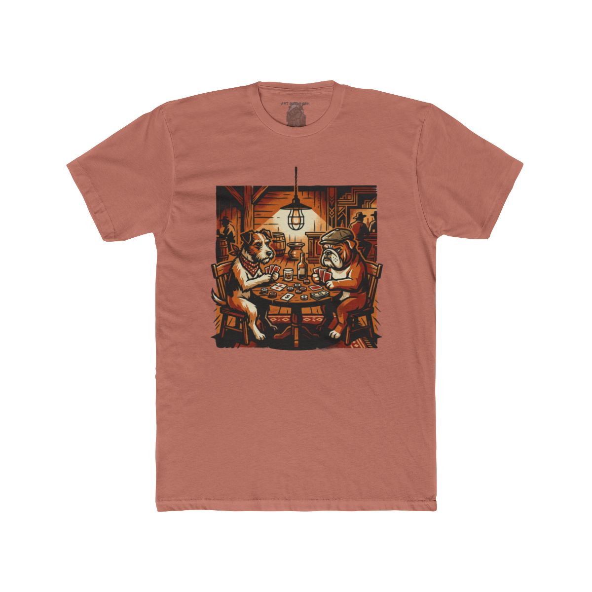 Dogs Playing Poker T-Shirt | Vintage Card Game Illustration - Image 4