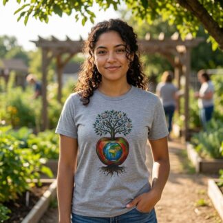 Earth Inside Apple Tree Tee - Earth Inside Apple Tree Tee - bold graphic design t-shirt