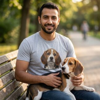 Beagle Parents T-Shirt - Beagle Cute - Multi Tee t-shirt front view with graphic design and typography