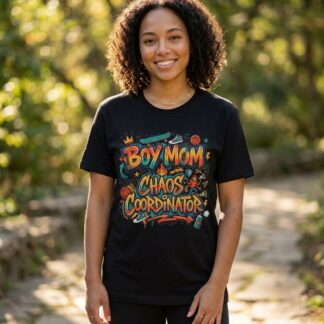 Boy Mom Chaos Coordinator T-Shirt lifestyle photo