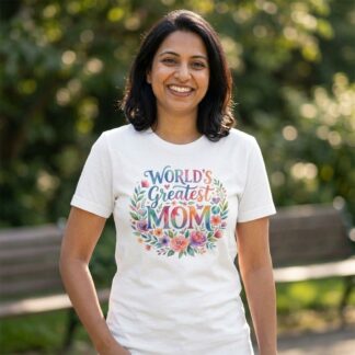 World's Greatest Mom T-Shirt lifestyle photo