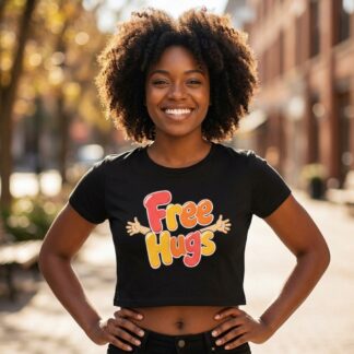 Free Hugs graphic Crop Tee lifestyle photo