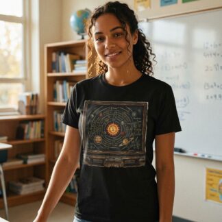 Vintage Solar System Illustration T-Shirt lifestyle photo