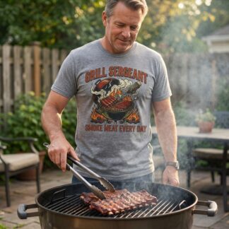 Grill Sergeant Smoke Meat Every Day BBQ grill master t-shirt humorous design