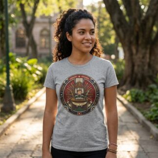 Fantasy illustration of child sitting on throne of learning books for teacher appreciation t-shirt