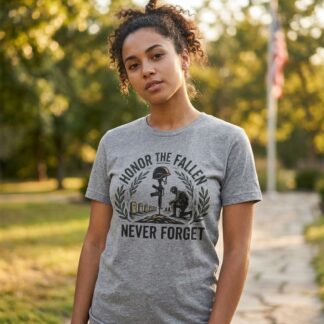 Honor the Fallen Never Forget Military T-Shirt front view