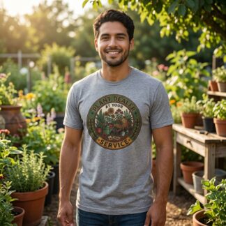 Plant Dealer Service graphic tee - Model wearing t-shirt