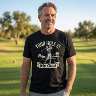 Golf Golfer Illustration Your Hole Is My Goal Tee | Golf Shirt