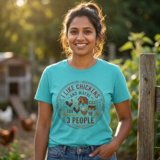 I Like Chickens And Maybe 3 People T-Shirt | Chicken Farm Graphic Tee