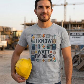 I Know Watt I’m Doing Tee | Electrician Pun Shirt, Lightning Bolt Design