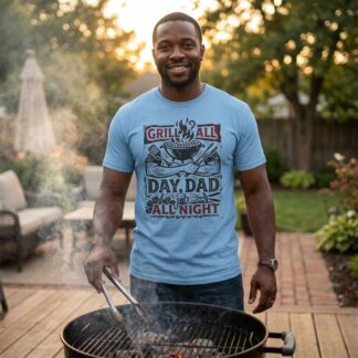 Grill all day dad all night BBQ dad graphic tee