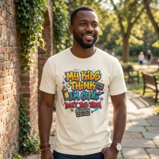 Retro graffiti boombox my kids think I'm cool graphic tee