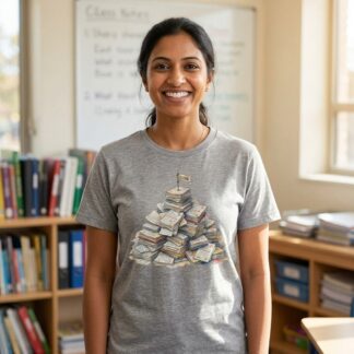 Stack of graded papers illustration teacher graphic tee