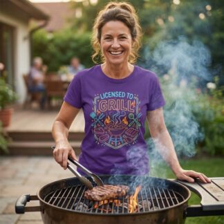 Licensed to Grill t-shirt BBQ grillmaster illustration design