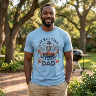 Skeleton Grill Master Dad t-shirt skeleton dad BBQ graphic design