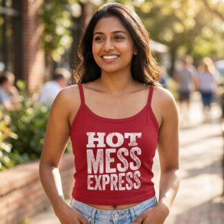 Hot Mess Express cropped spaghetti strap tank top