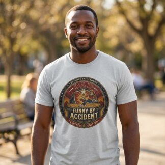 Dad Funny By Accident retro tiger emblem tee