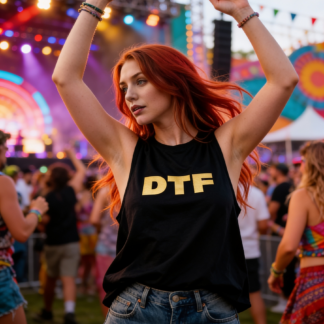 DTF Bold Lettering Tank Top lifestyle photo