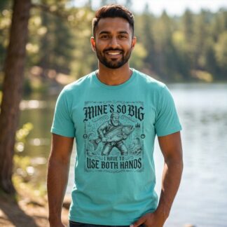 Mine’s So Big I Have To Use Both Hands T-Shirt - Fishing Graphic Tee