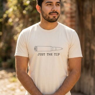 Bullet Sketch Just The Tip ammo illustration t-shirt