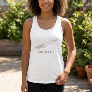 Just The Tip knife illustration tank top minimalist line art