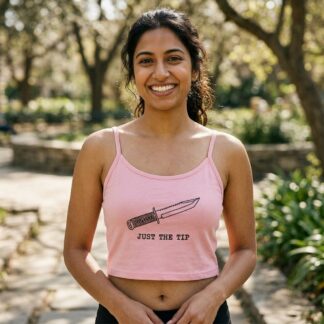 Just The Tip knife illustration crop tank top spaghetti strap