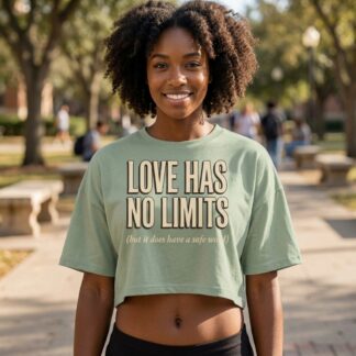 Love Has No Limits funny statement graphic crop top