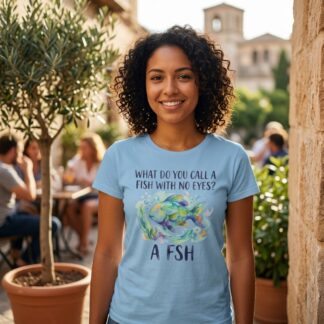 A Fsh watercolor fish illustration pun shirt