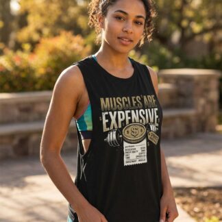 Muscles Are Expensive women's flowy scoop muscle tank