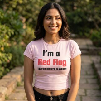 I'm a Red Flag baby crop tee
