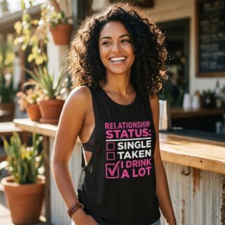 Relationship Status Drink A Lot Women's Flowy Scoop Muscle Tank