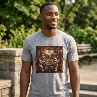 Dogs Playing Poker T-Shirt lifestyle photo