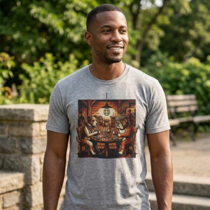 Dogs Playing Poker T-Shirt lifestyle photo