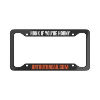 Honk If You're Horny License Plate Frame | Funny Adult Humor Car Accessory
