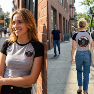 Art Outbreak Fist Logo Raglan Tee lifestyle photo