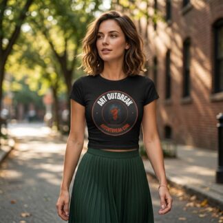 Art Outbreak Fist Logo Crop Baby Tee lifestyle photo