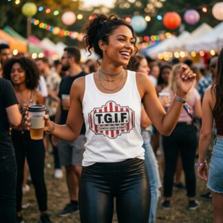 TGIF Tongue Goes in First Logo Tank Top lifestyle photo