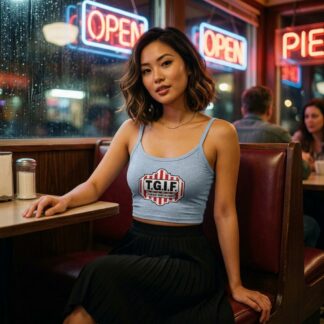 T.G.I.F. logo tank top lifestyle photo
