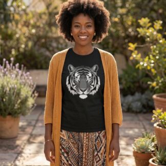 Monochrome Tiger Face T-Shirt lifestyle photo