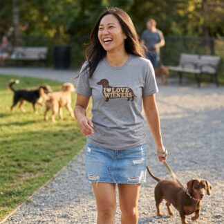 I Love Wieners Dachshund Silhouette Tee lifestyle photo