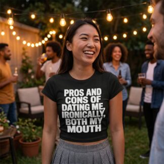 Pros and Cons of Dating Me Ironically Both My Mouth tee lifestyle photo