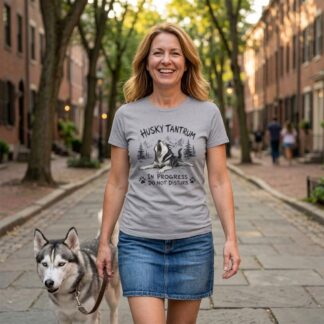 Husky Tantrum In Progress Do Not Disturb T-Shirt lifestyle photo