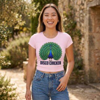 Peacock Illustration Disco Chicken Tee lifestyle photo