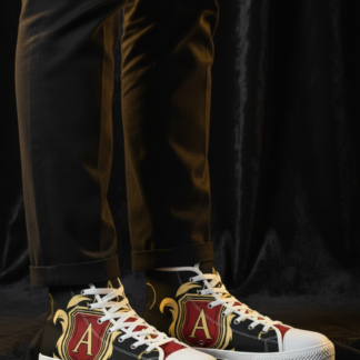 Aristocratix Canvas High-Top โ Black + Gold lifestyle photo