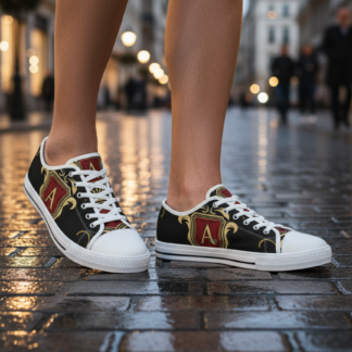Aristocratix Canvas Low-Top — Black + Gold lifestyle photo