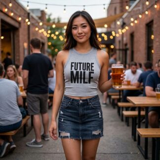 Future MILF micro-rib racer tank top lifestyle photo