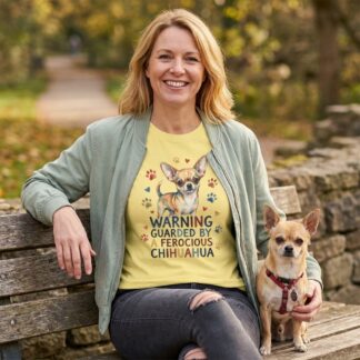 Warning Guarded By A Ferocious Chihuahua Tee lifestyle photo