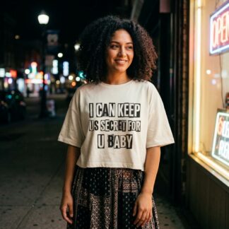 I Can Keep Us Secret For U Baby Crop Tee lifestyle photo