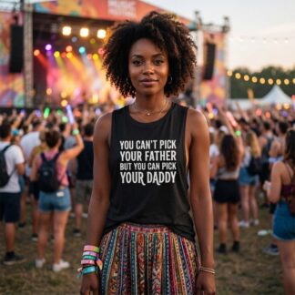 You Can't Pick Your Father But You Can Pick Your Daddy flowy scoop muscle tank lifestyle photo